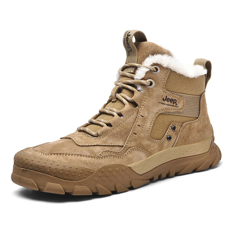 Jeep Abrasion Resistant Thermal High top Outdoor Shoes Men’s Khaki