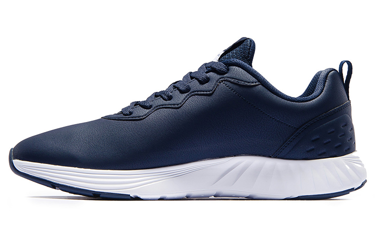 PEAK Leather Lightweight Anti Slip Low top Running Shoes Men’s Navy Blue