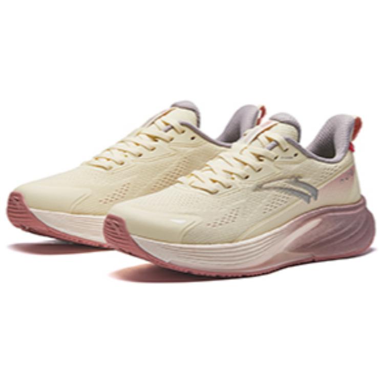Anta Abrasion Resistant Slip Resistant Low top Sprint Running Shoes Women’s Yellow Pink