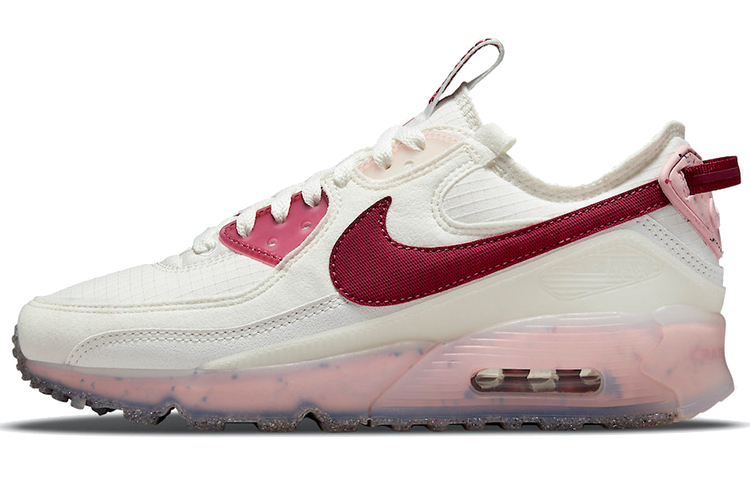 Nike Air Max 90 terrascape \"pomegranate\" Retro and comfortable, first-layer cowhide wrapping and rebound, low-top casual running shoes, women's model, beige