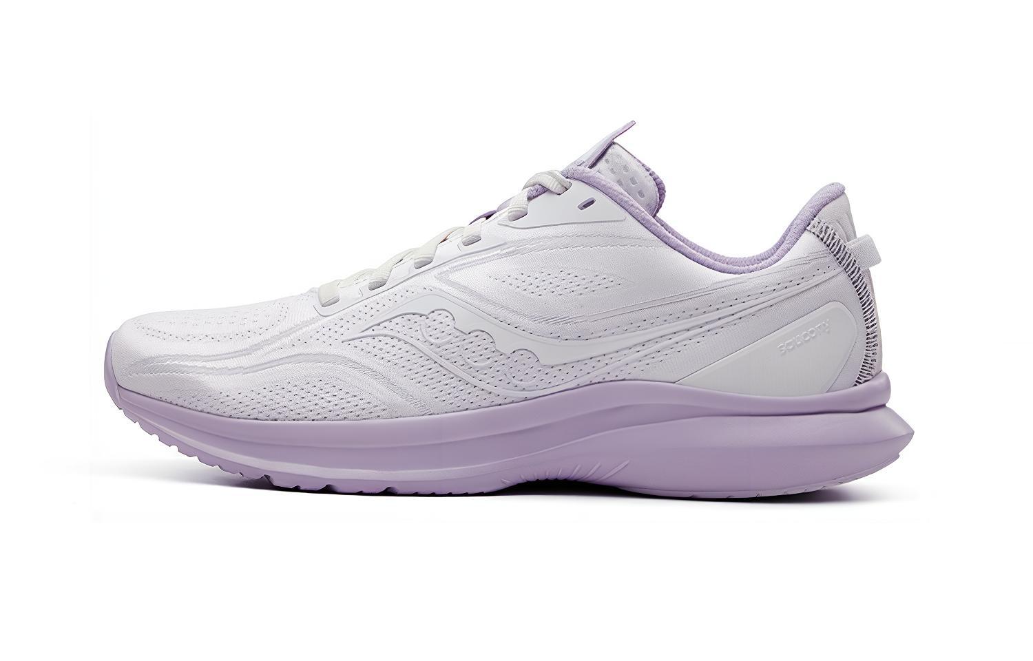 Saucony Kinvara ForHer Cushioning Slip Resistant Lightweight Low top Casual Running Shoes Women's White Light Purple
