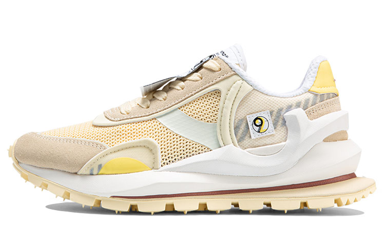 Li Ning Fangyuan Eternal Cushioning Slip Resistant Breathable Lightweight Low top Running Shoes Women's Vanilla Yellow
