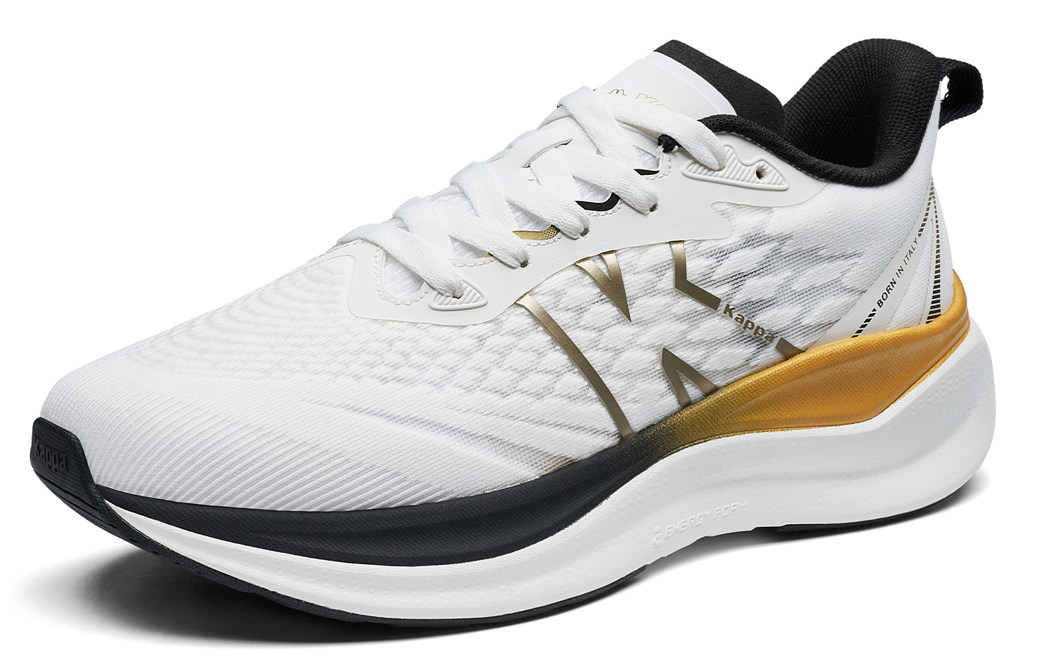 Kappa Abrasion Resistant Low top Casual Running Shoes Unisex White Gold