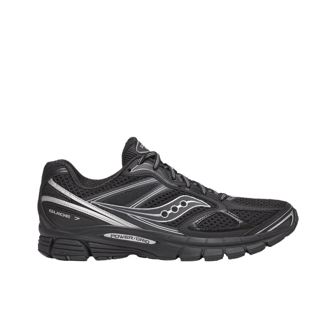 Saucony ProGrid Guide 7 Slip Resistant Abrasion Resistant Low top Running Shoes Men’s Black
