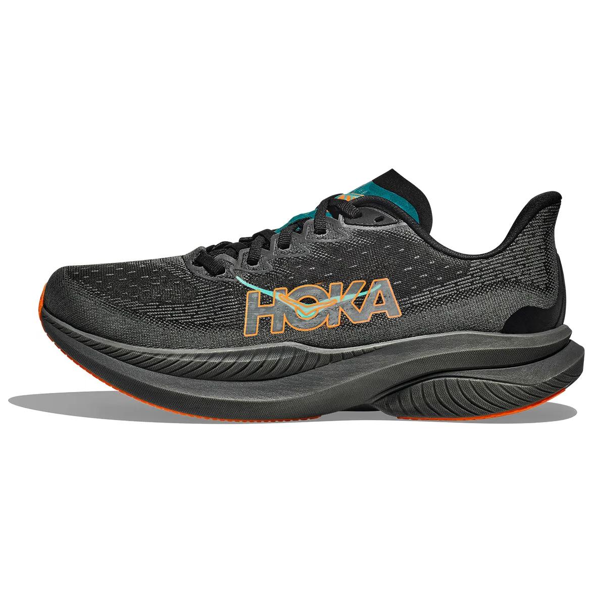 Мужские кроссовки HOKA HOKA ONE ONE MACH 6 (черно-оранжево-зеленые)