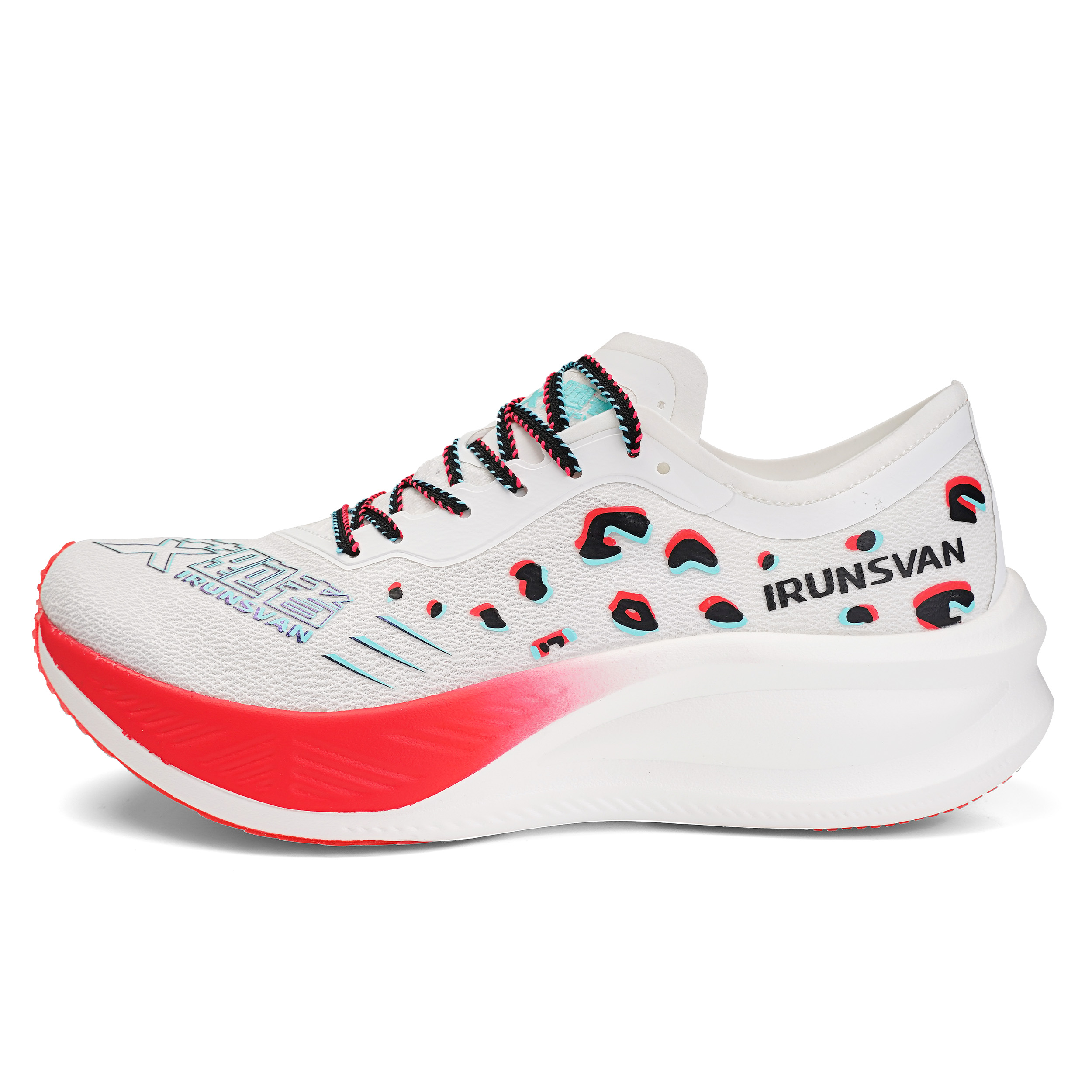IRUNSVAN Low top Running Shoes Unisex Neon Fragmented Shadows