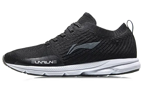Li Ning Fabric Cushioning Slip Resistant Abrasion Resistant Breathable Lightweight Low top Running Shoes Women's Black