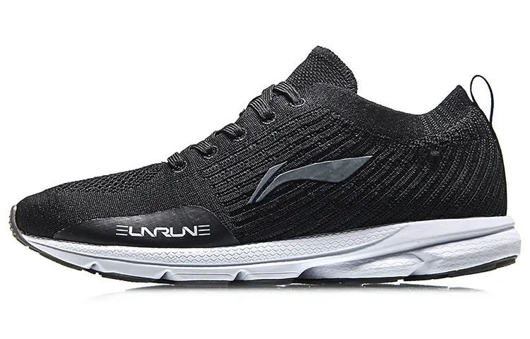 Li Ning Fabric Cushioning Slip Resistant Abrasion Resistant Breathable Lightweight Low top Running Shoes Women's Black