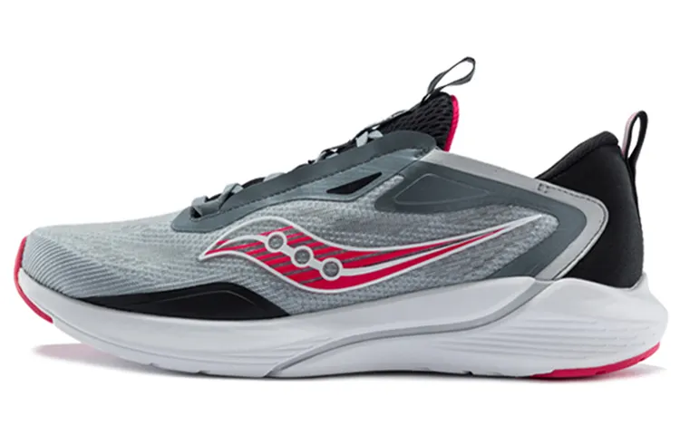 Saucony Hummingbird 1 Mesh, Textile Cushioning Slip Resistant Abrasion Resistant Low top Running Shoes Men's Gray Red