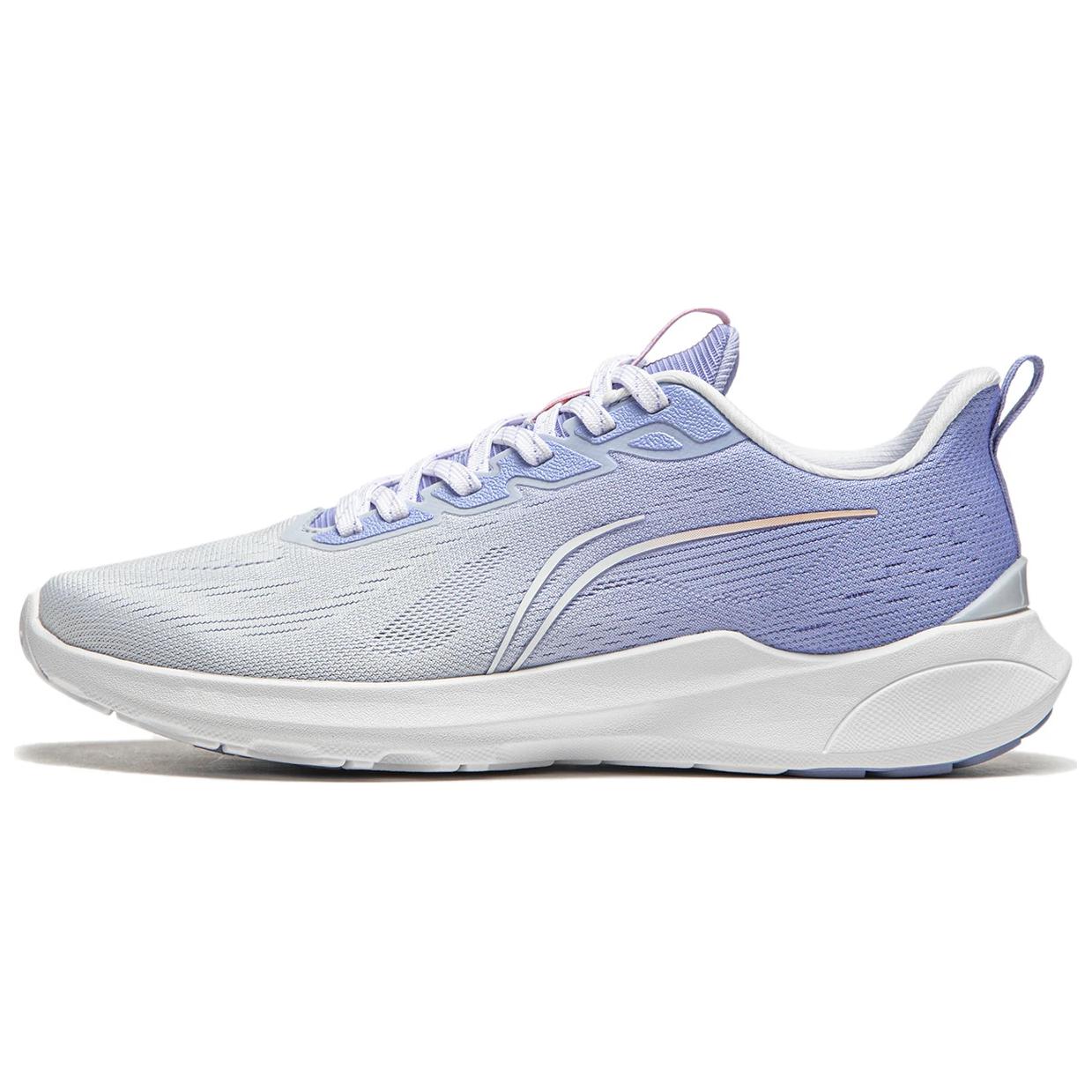 Li Ning Qingyi Cushioning Abrasion Resistant Breathable Lightweight Low top Running Shoes Women's Gray Blue