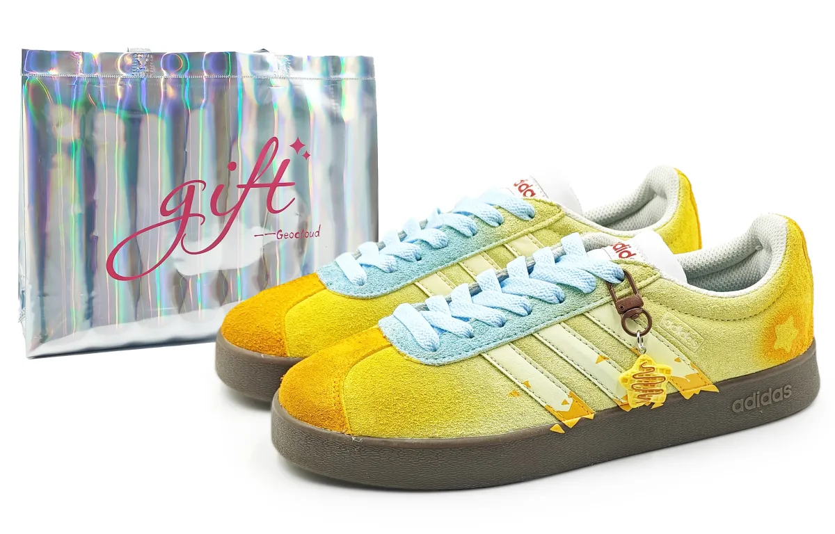 Adidas VL COURT 2.0 Cushioning, Wear Resistant Low top Skateboard Shoes Unisex Yellow