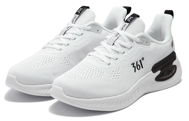 361° Abrasion Resistant Low top Running Shoes Men’s White Black