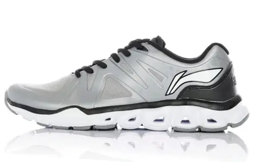 Li Ning Cushioning Slip Resistant Abrasion Resistant Low top Running Shoes Men's Gray Black