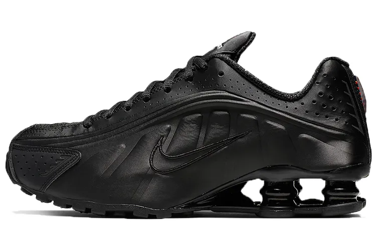 Nike Shox R4 Cushioning Breathable Lightweight Low top Air Cushion Casual City Commuting Running Shoes Women's Black