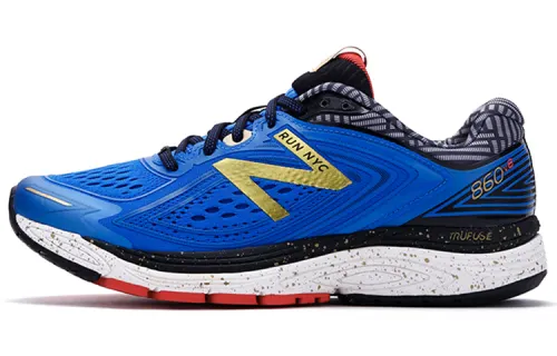 New Balance 860 Athleisure Textile, Artificial Leather Low top Running Shoes Men's Blue