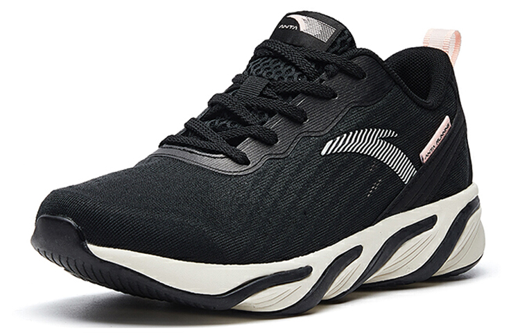 Anta 2020 Running Collection Rebound Cushioning Lightweight Breathable Low top Running Shoes Women’s Black White
