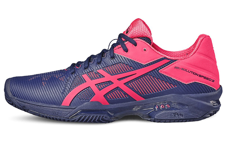 ASICS Gel Solution Speed 3 Fashion Abrasion Resistant Low top Running Shoes Women's Blue Pink