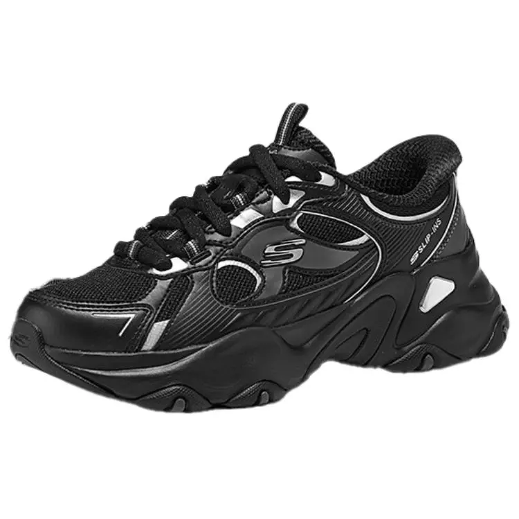 Skechers D'LITES 5.0 Height Increasing Low top Chunky Sneakers Women's Black