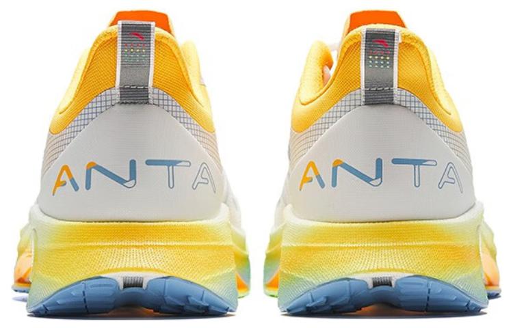 Anta MACH 3.0 Comfortable Slip Resistant Abrasion Resistant Low top Running Shoes Men’s White Blue Yellow
