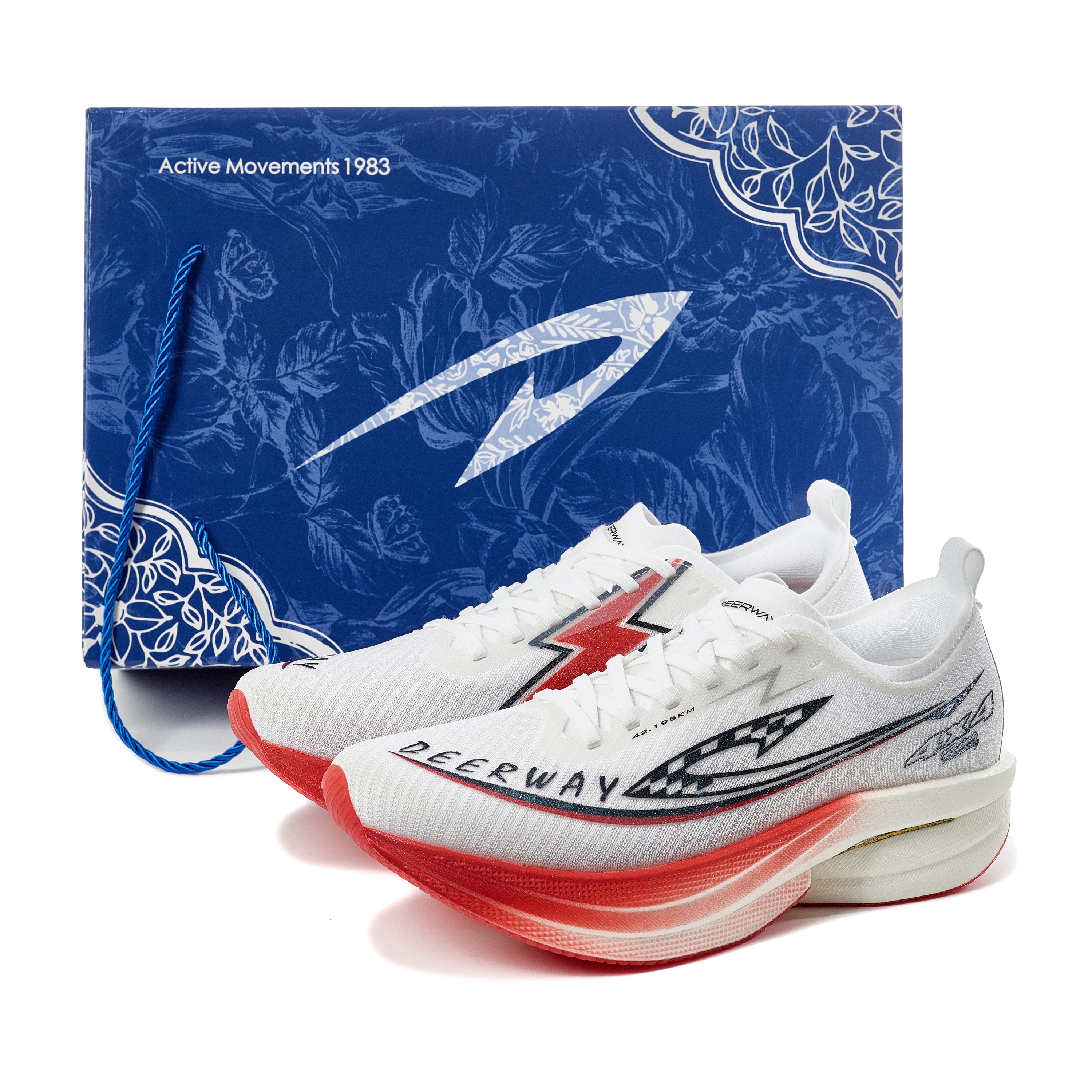 DEERWAY Running Shoes Unisex White Orange