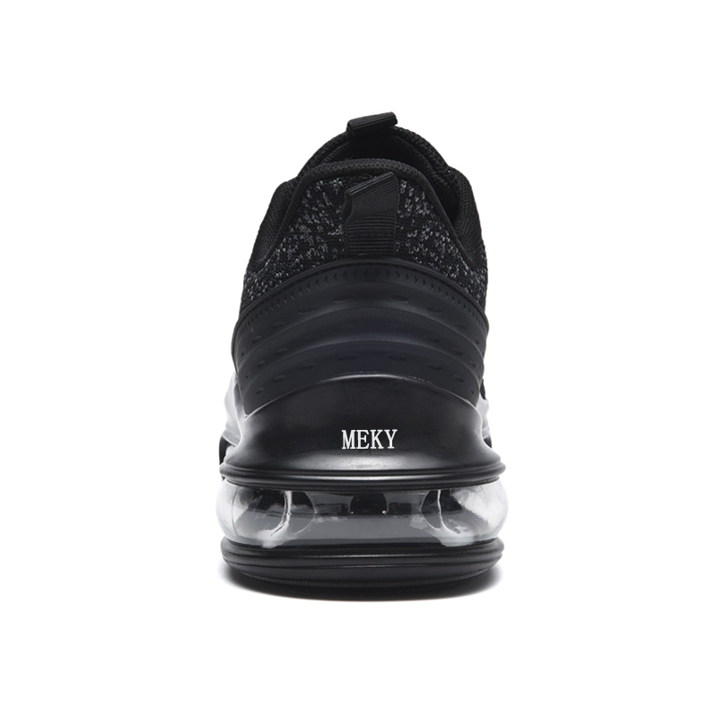 MEKY Cushioning Slip Resistant Abrasion Resistant Breathable Low top Running Shoes Men’s Black Gray