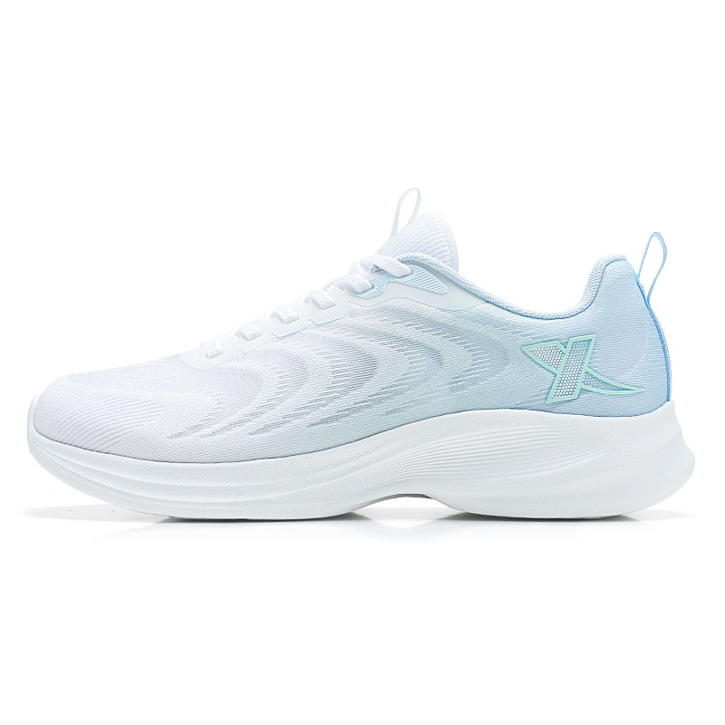 XTEP Breathable Moisture Wicking Low top Casual Running Shoes Men’s Classic White Ripple Blue