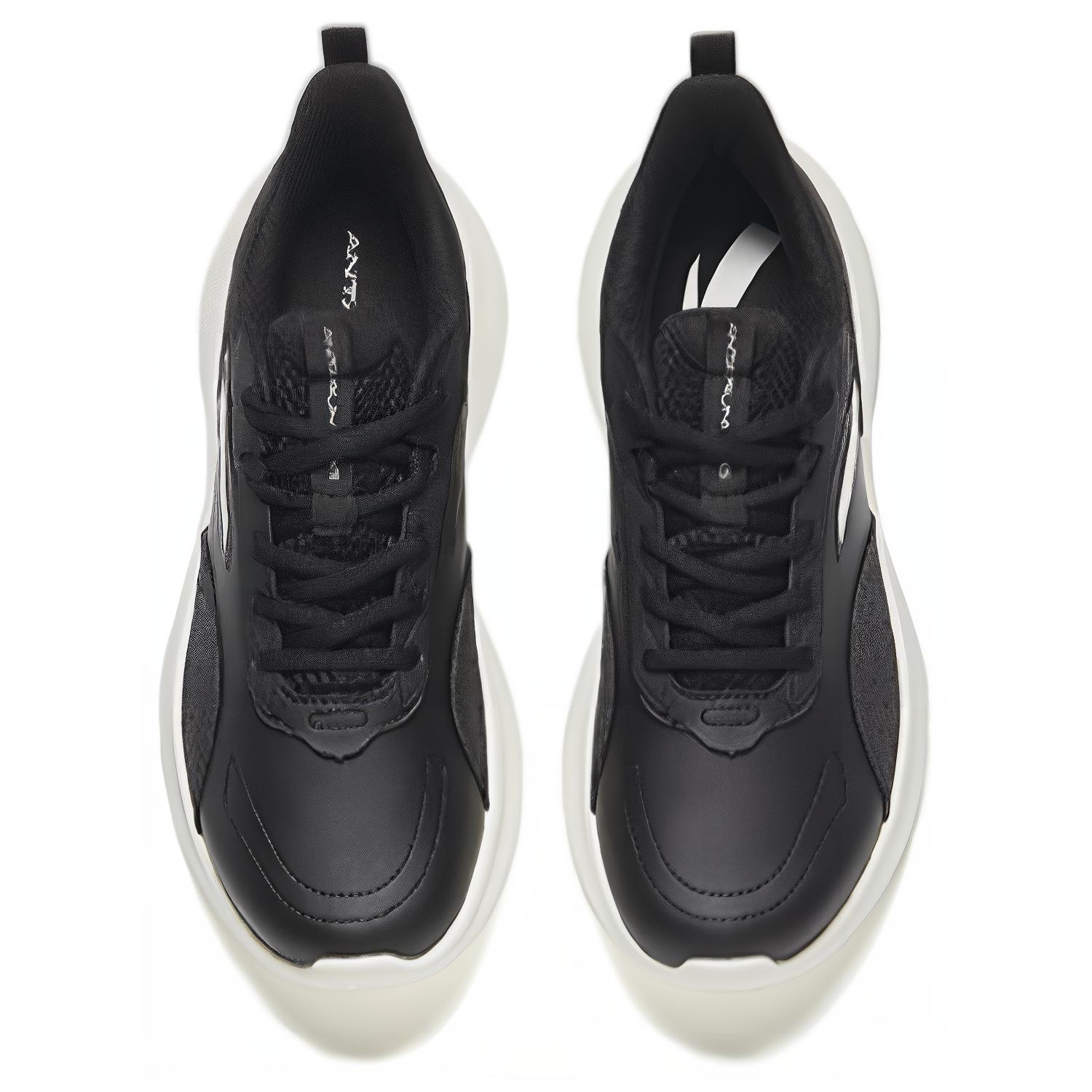 Anta Anti-Slip And Wear-Resistant Breathable Low-Top Casual Running Shoes Women’s Black White