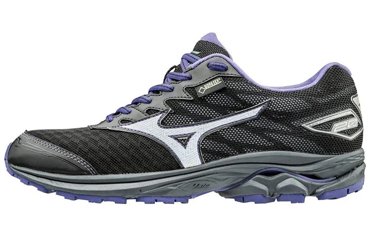 Mizuno Fabric Cushioning Slip Resistant Abrasion Resistant Low top Running Shoes Women's Black Gray Purple