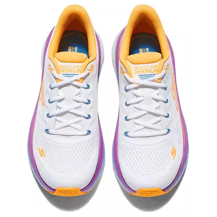 Skechers Max Cushioning Propulsion Cushioning Breathable Coverage Support Low top Running Shoes Women’s White Orange