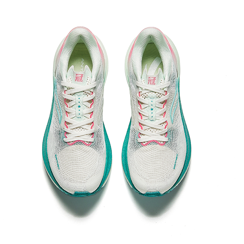 Anta Champion 3PRO Fabric Cushioning, Wear Resistant Low top Running Shoes Women’s Gray Green Blue