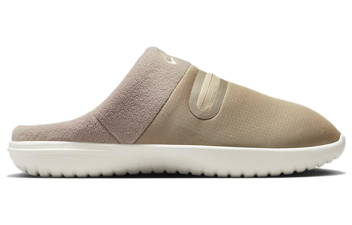 Nike Burrow Comfortable Fleece Lined Thermal Rubber Sole Slide Slippers Men's Beige