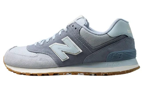 New Balance NB 574 Cow Split Leather Low top Running Shoes Unisex Light Blue