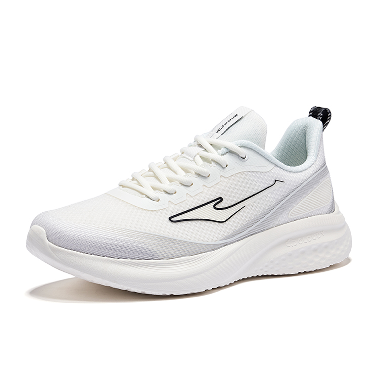 Erke Cushioning Lightweight Cushioning Lightweight Low top Sprint Running Shoes Men’s Microcrystal White Bright Silver