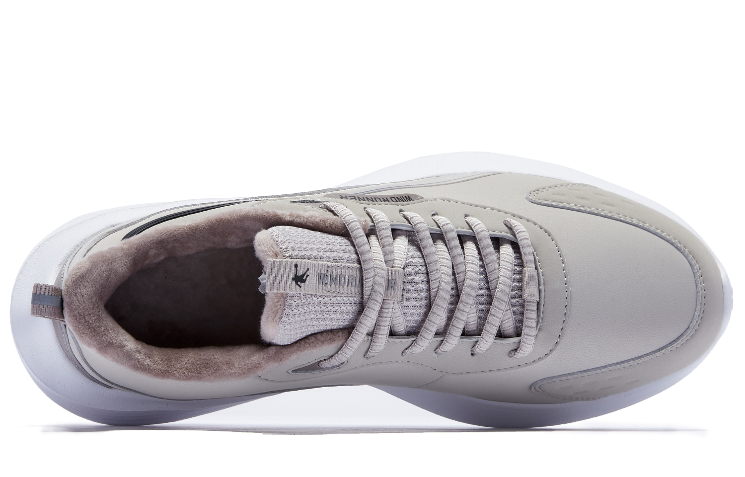 QIAODAN Light Cloud Fleece Lined Thermal, Leather Upper Waterproof, Lightweight Rebound