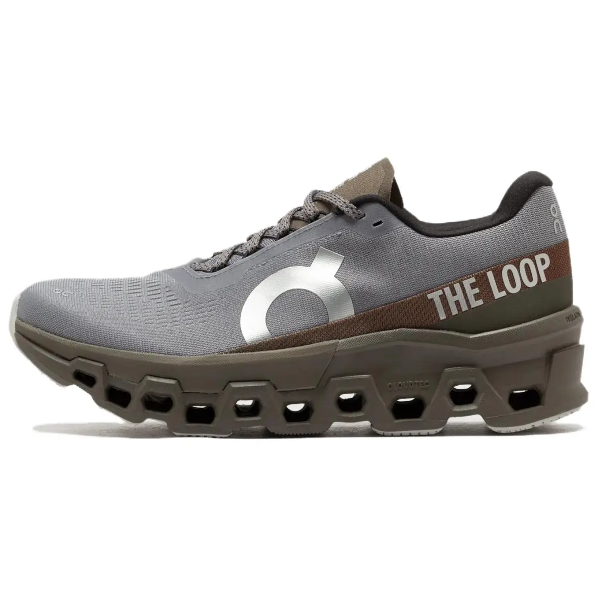 On x PLEASURES X The Loop Cloudmonster 2 Fabric Breathable Low top CloudTec Casual Running Shoes Men's Gray