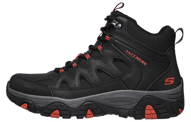 Skechers Relaxed Fit Outdoor Shoes Men's High Top Black/Orange