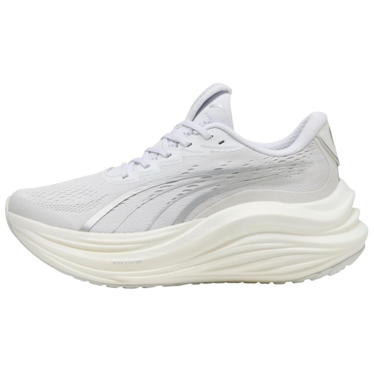 PUMA MagMax NITRO™ Cushioning Breathable Low top Running Shoes Women's Silver White
