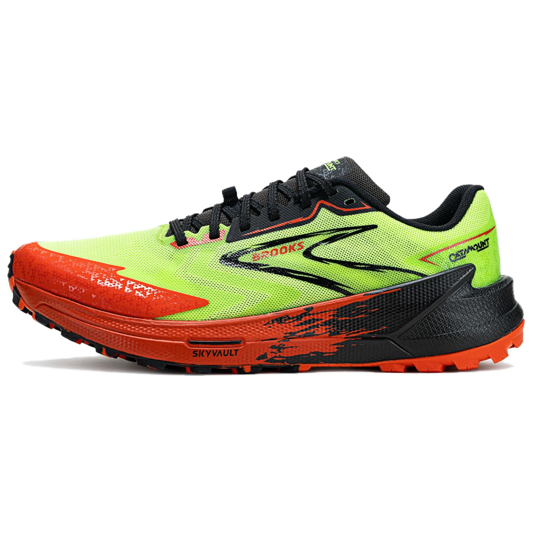 Brooks Catamount 3 Slip Resistant Abrasion Resistant Low top Trail Running Shoes Men’s Green Orange