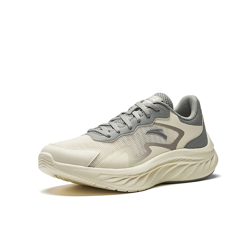 Anta Cushioning Breathable Cushioning Breathable Low top Casual Running Shoes Men’s Beige Gray