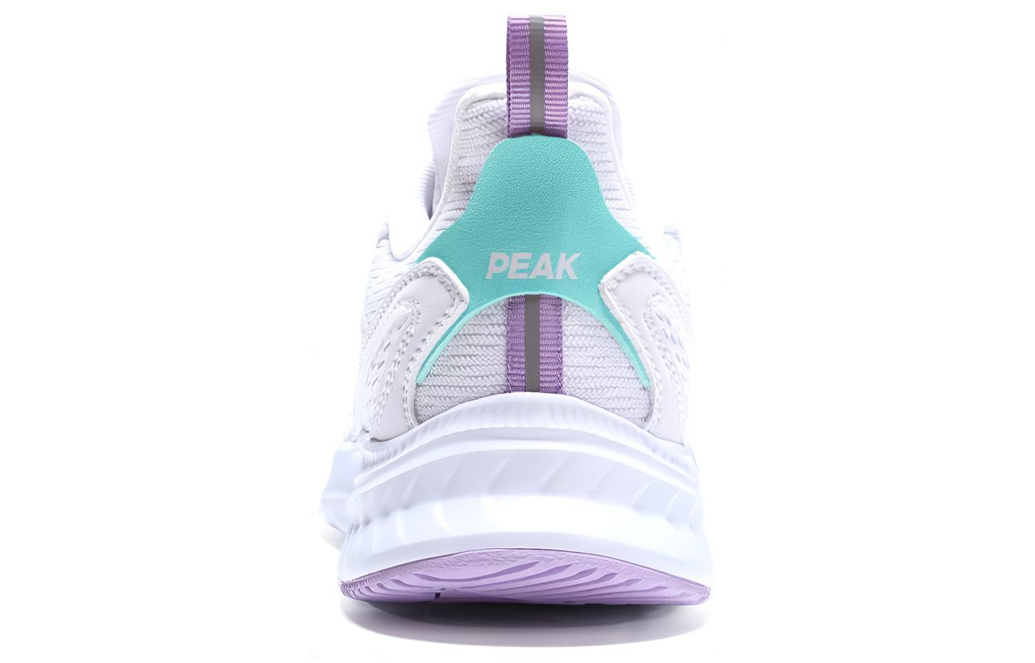 PEAK Qingyi Comfortable Fabric Cushioning Slip Resistant Abrasion Resistant Low top Running Shoes Women’s White Purple