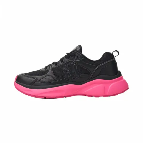MLB New York Yankees Slip Resistant Abrasion Resistant Low top Chunky Sneakers Unisex Black Pink