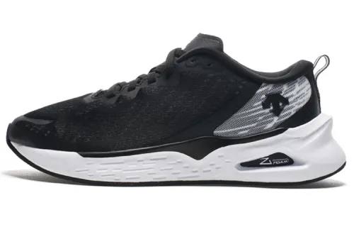 DESCENTE RUNNING Fabric Cushioning Breathable Lightweight Low top Sprint Running Shoes Unisex Black Gray