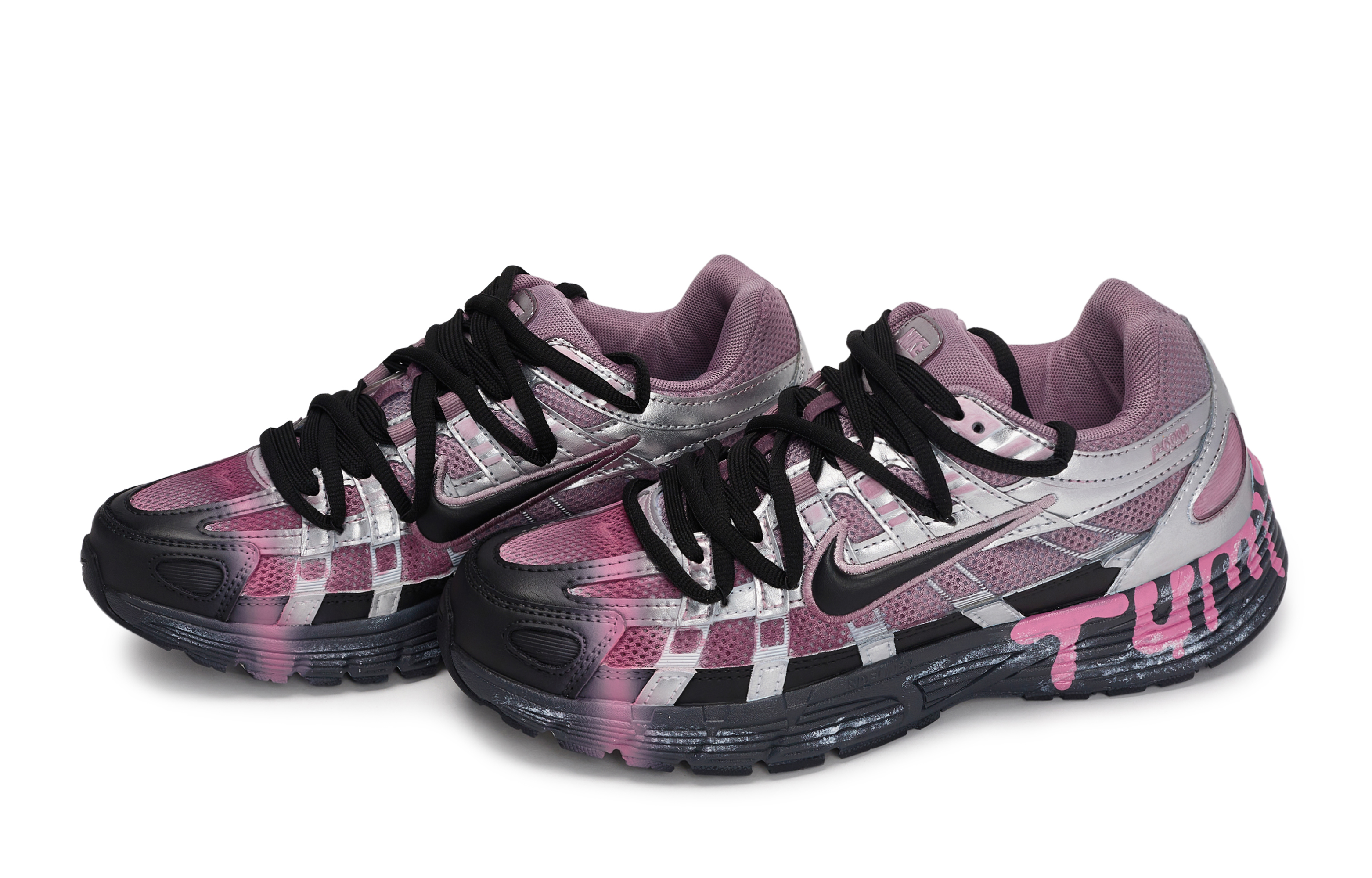 Nike P 6000 Low top Running Shoes Women’s Black Silver Pink