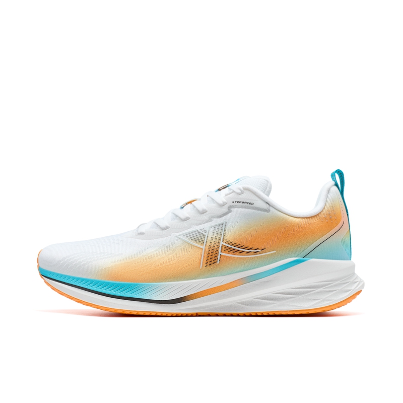XTEP 5.0LITE Cushioning Slip Resistant Abrasion Resistant Low top Running Shoes Men’s White Orange