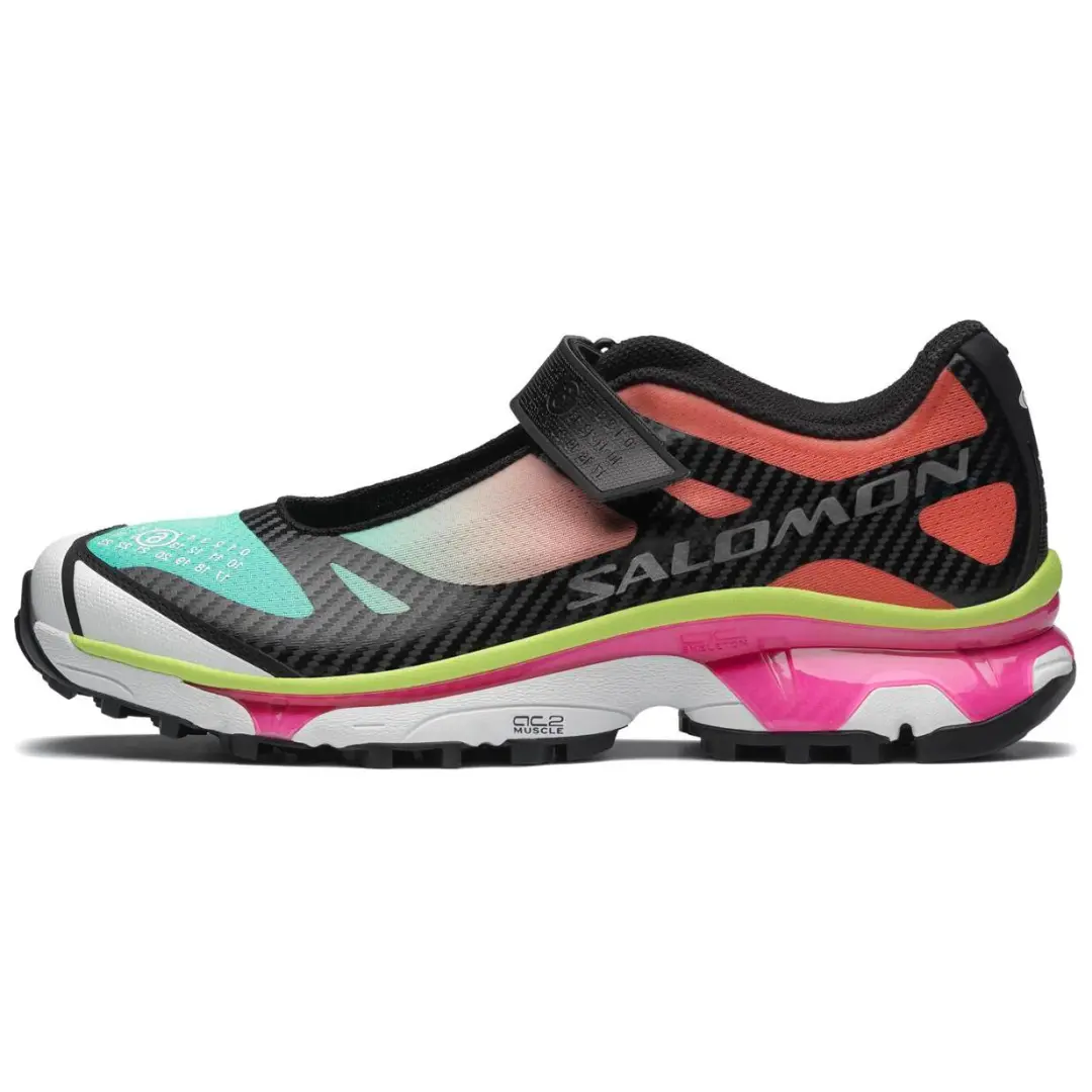 MM6 Maison Margiela x SALOMON Flat Mary Jane Shoes Women's Sonic Green Fresh Pink