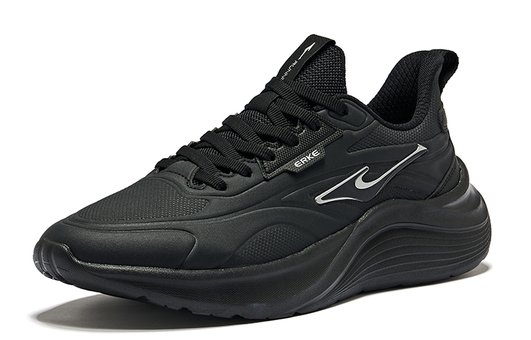 Erke Cushioning, Wear Resistant Low top Running Shoes Men’s Jet Black