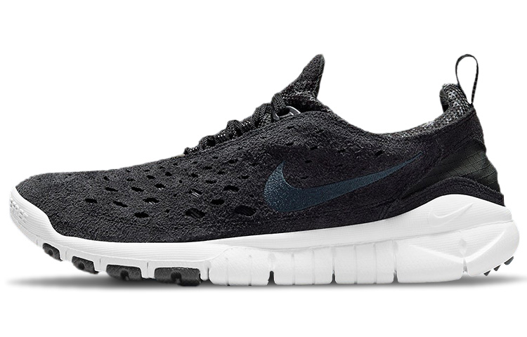 Nike Free RN Barefoot feel Professional sports suede fabric shock-absorbing anti-slip wear-resistant breathable and lightweight low-top running shoes men's black and white