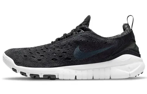 Nike Free RN Barefoot feel Professional sports suede fabric shock-absorbing anti-slip wear-resistant breathable and lightweight low-top running shoes men's black and white