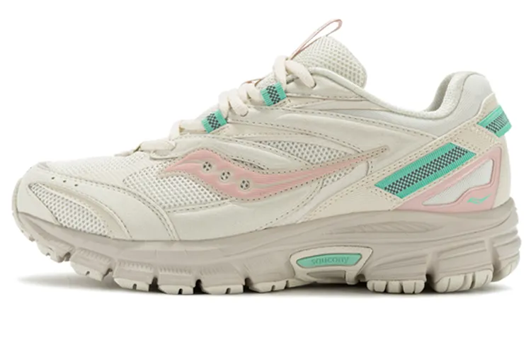 Saucony Slip Resistant Abrasion Resistant Low top Casual Running Shoes Unisex White Green