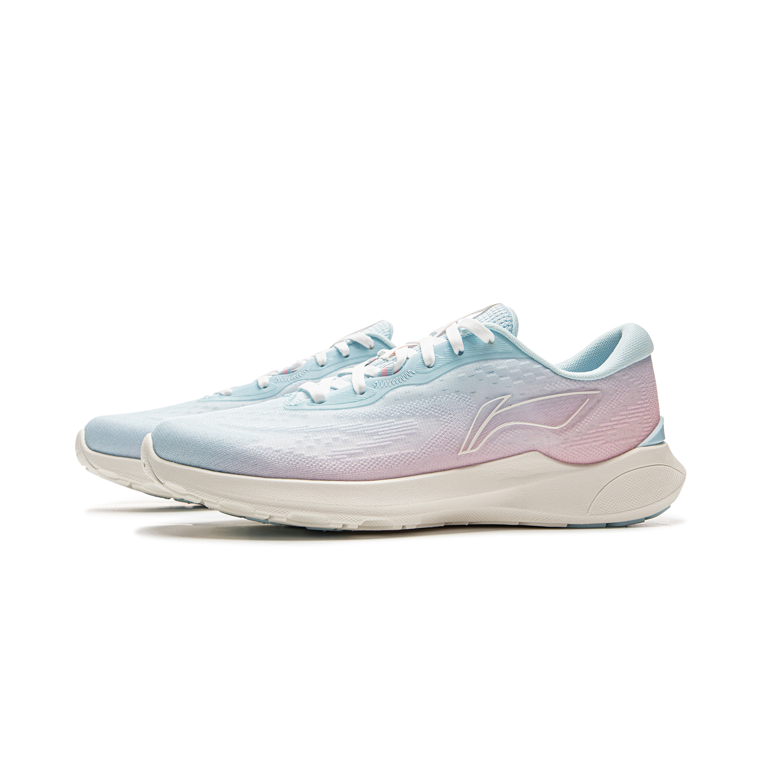 Li Ning Qingyi Textile Cushioning Slip Resistant Lightweight Low top Running Shoes Women’s Pink Blue